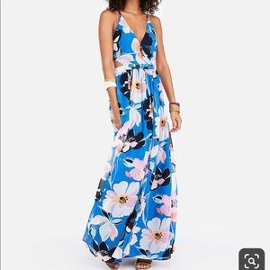 Strapping lace-up cut-out maxi dress.